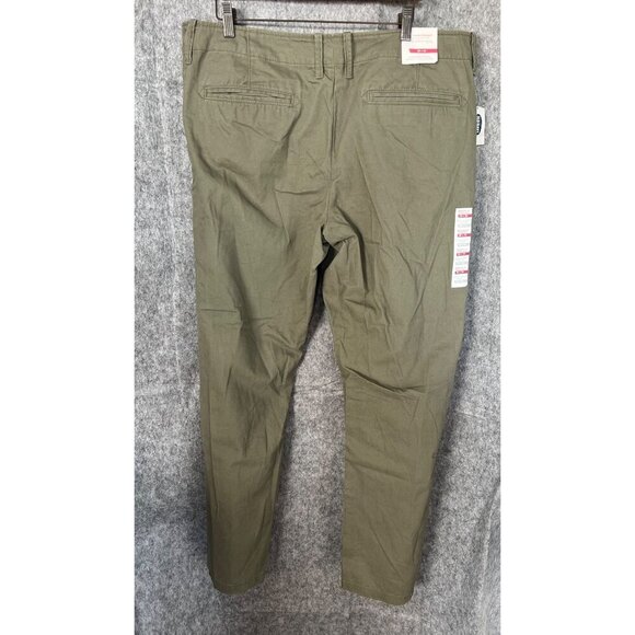 Mens Old Navy Pants 2 pair Broken in Straight Green & Khaki 38/34 New Cotton - Picture 6 of 8